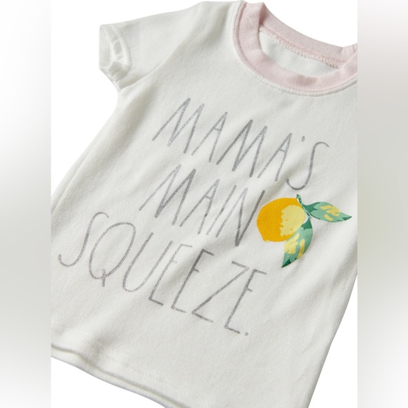 NWT Rae Dunn Girl's "MAMAS MAIN SQUEEZE" Short Sleeve Tee and Jogger Pajama Set - Picture 6 of 6